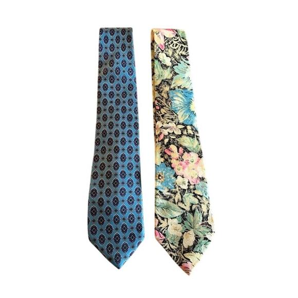 Vintage Barwyn Collection Silk Tie Lot (2) – Imported Italian Silk - Picture 1 of 5